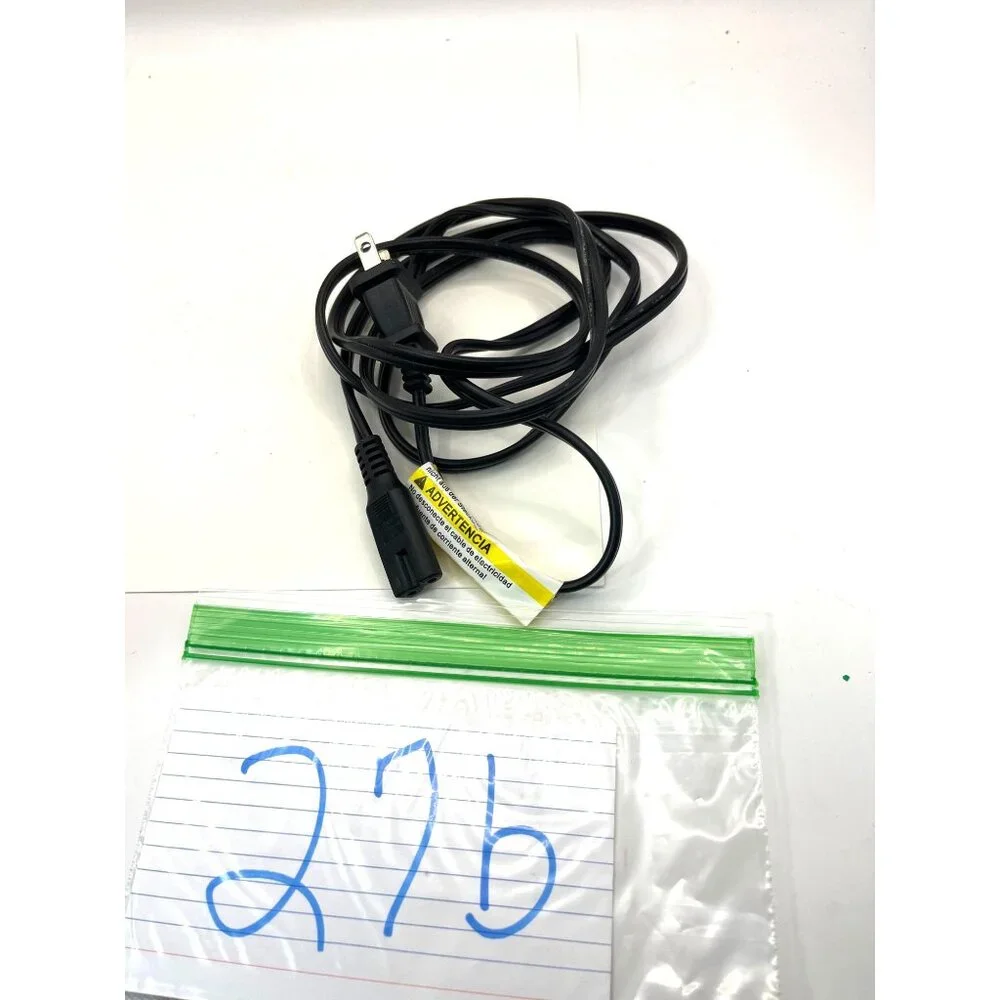 Power Cord 10A 125V 1411-011A000 Black Durable 2-Prong Plug For Electronics 27b